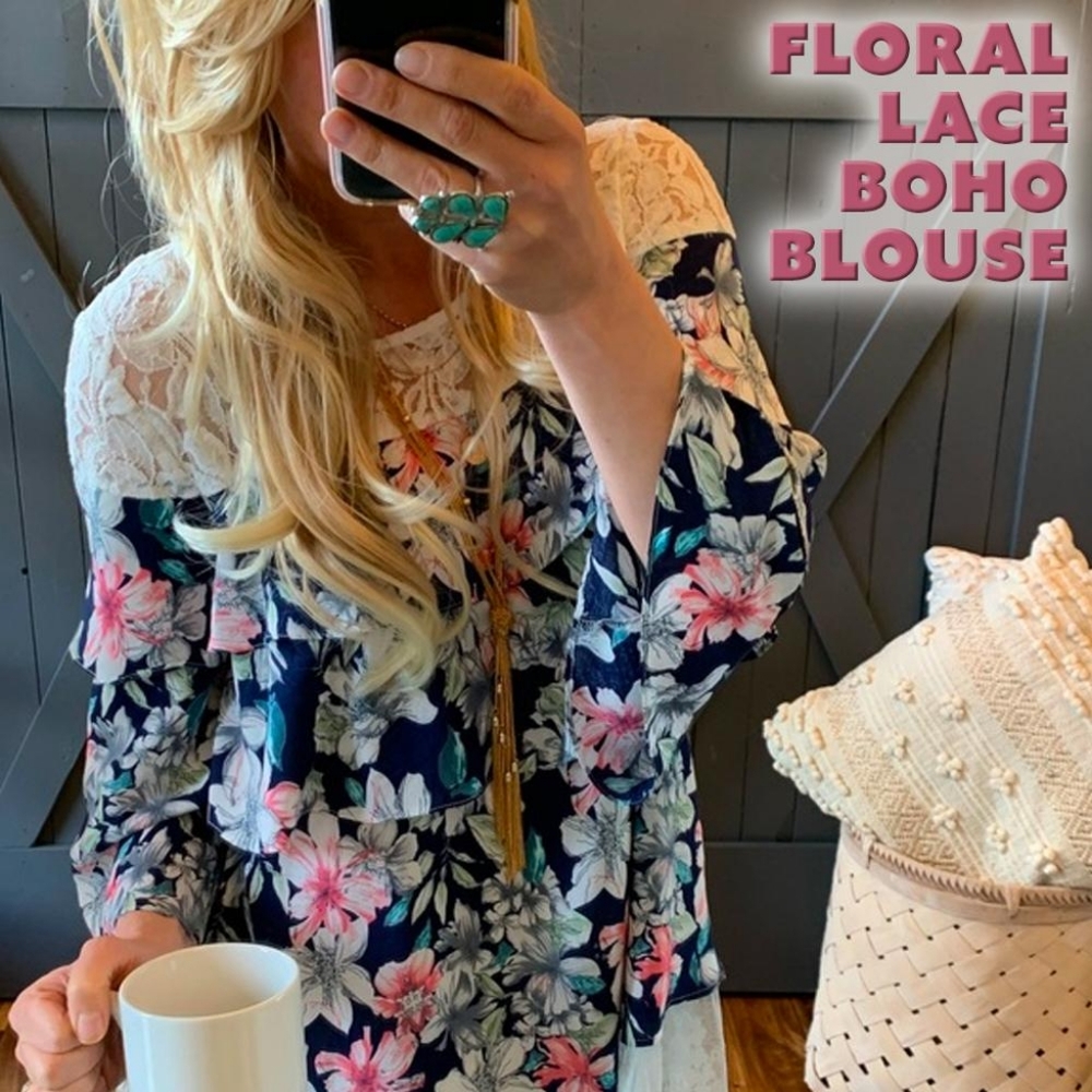 Floral Lace Boho Blouse